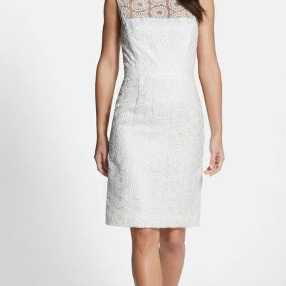 Maggie London Embroidered  White dress